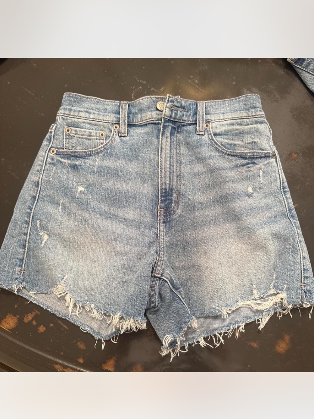 Pistola Distressed High-Rise Jean Shorts